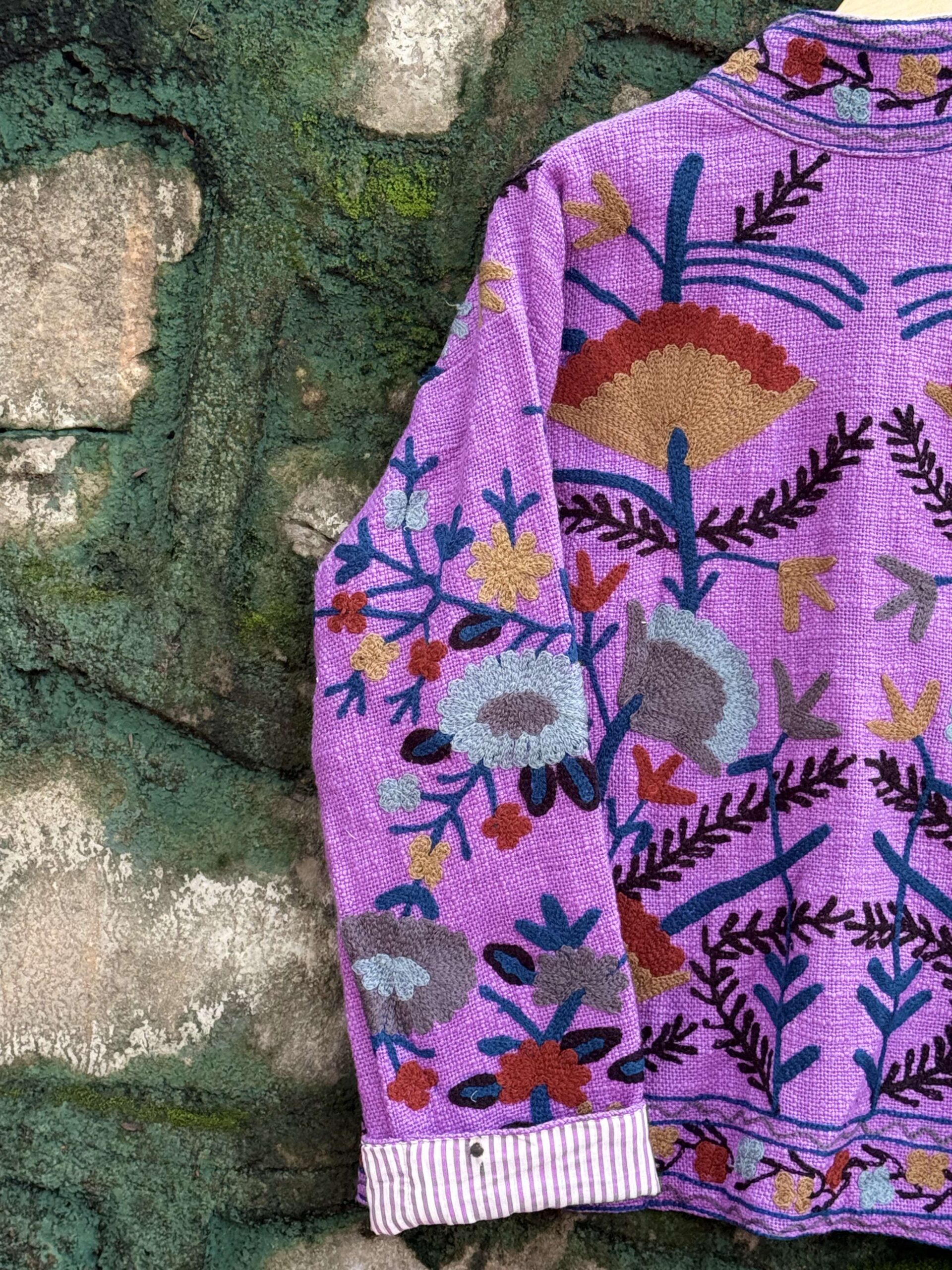 Handembroidered Velvet Jacket | Boho Home Decor | Mimily Shop - Image 3