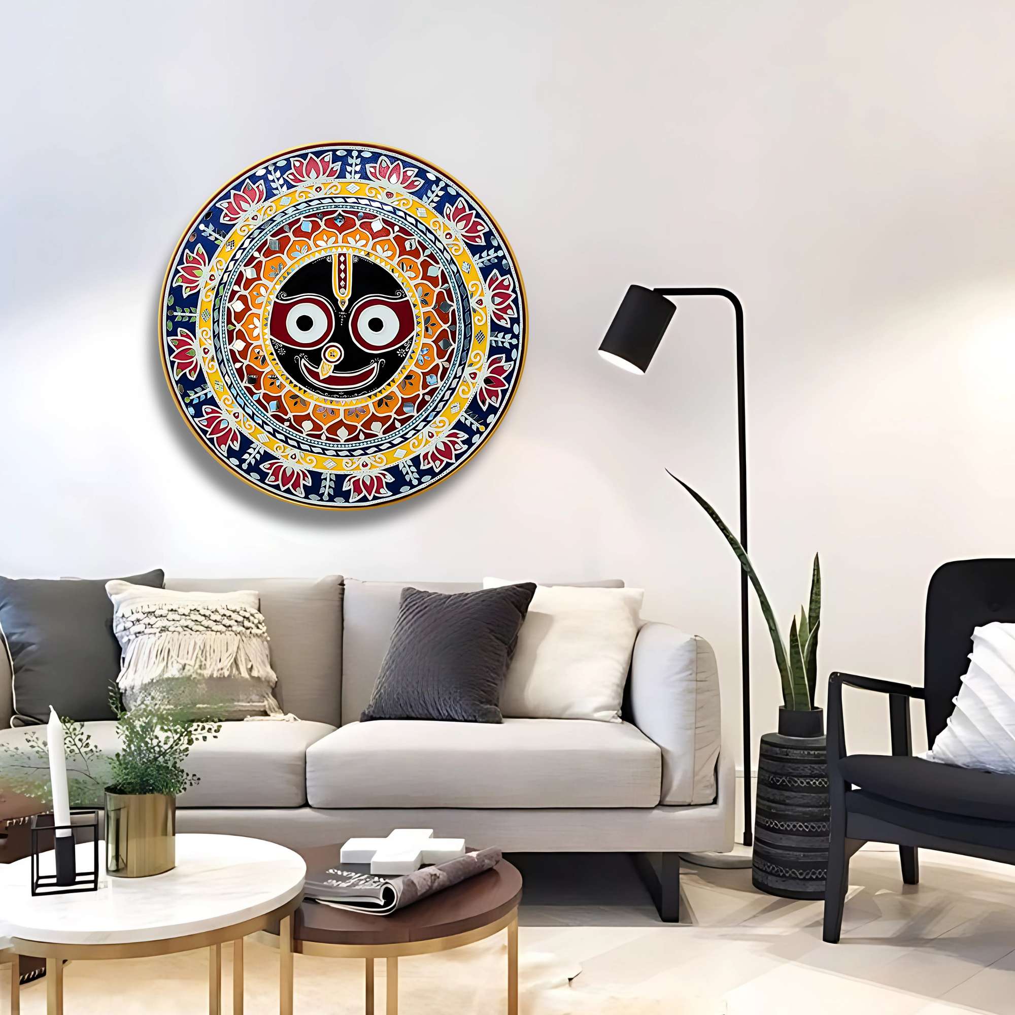 Round Wall Painting | Decorative Indian Art | Mimily Shop - Image 3