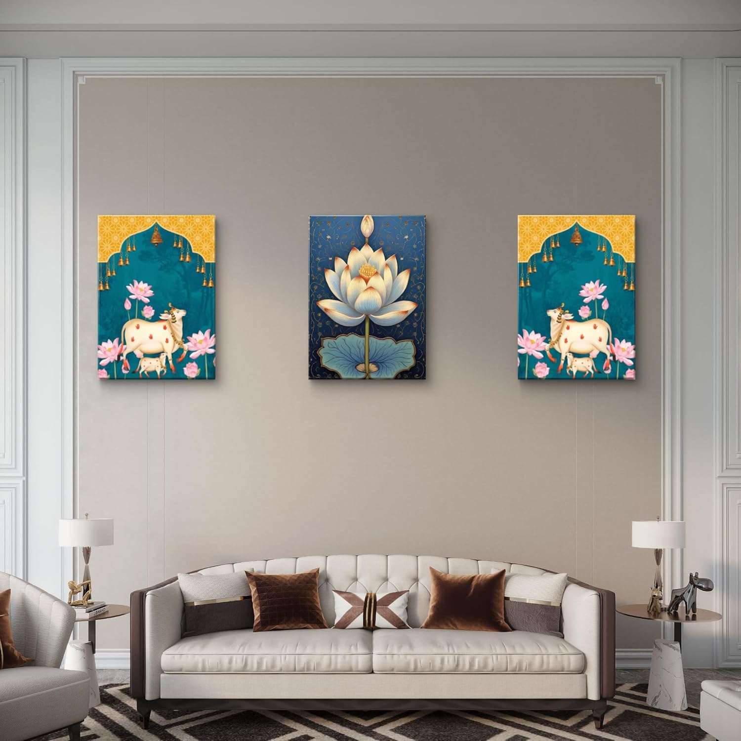 Handmade Pichwai Wall Painting | Traditional Indian Art | Mimily Shop - Image 4