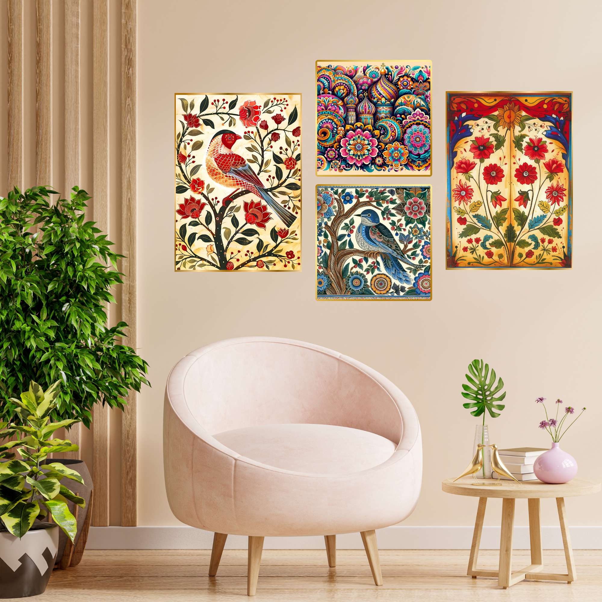 Multi-Piece Golden Framed Wall Art Set | Mimily Shop