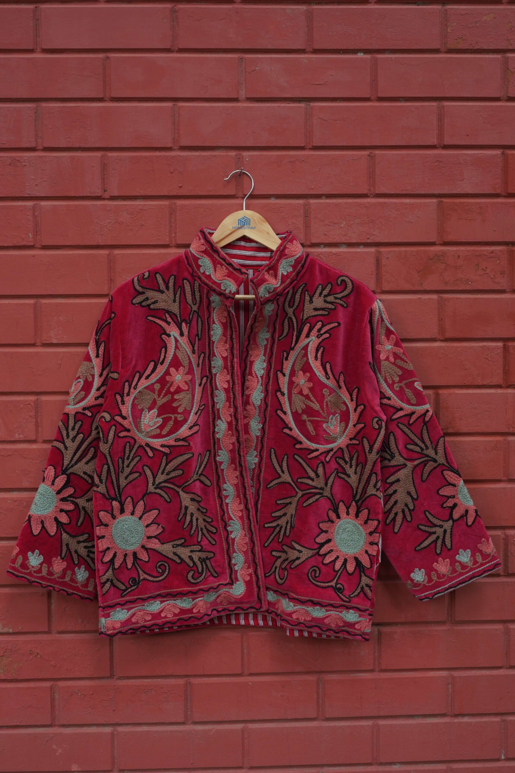 Handembroidered Velvet Jacket | Boho Home Decor | Mimily Shop - Image 2