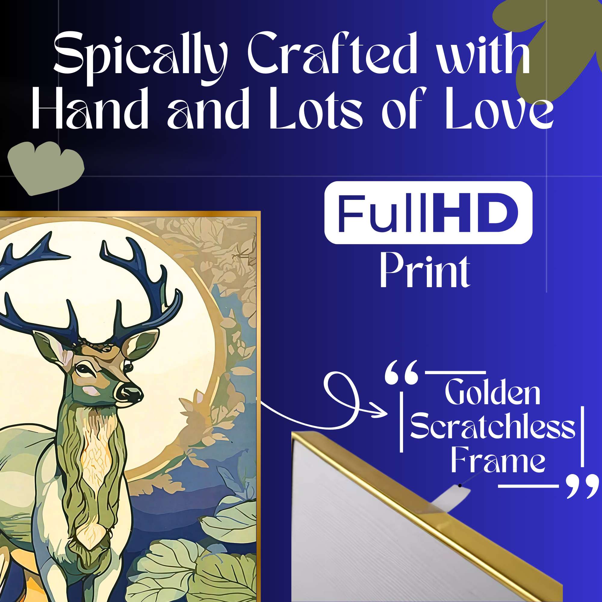 Multi-Piece Golden Framed Wall Art Set | Mimily Shop - Image 3