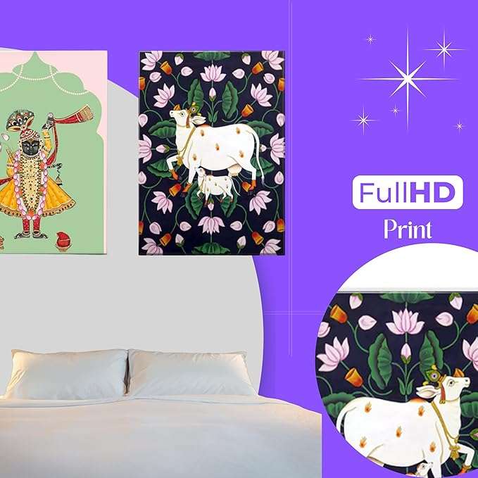 Handmade Pichwai Wall Painting | Traditional Indian Art | Mimily Shop - Image 6