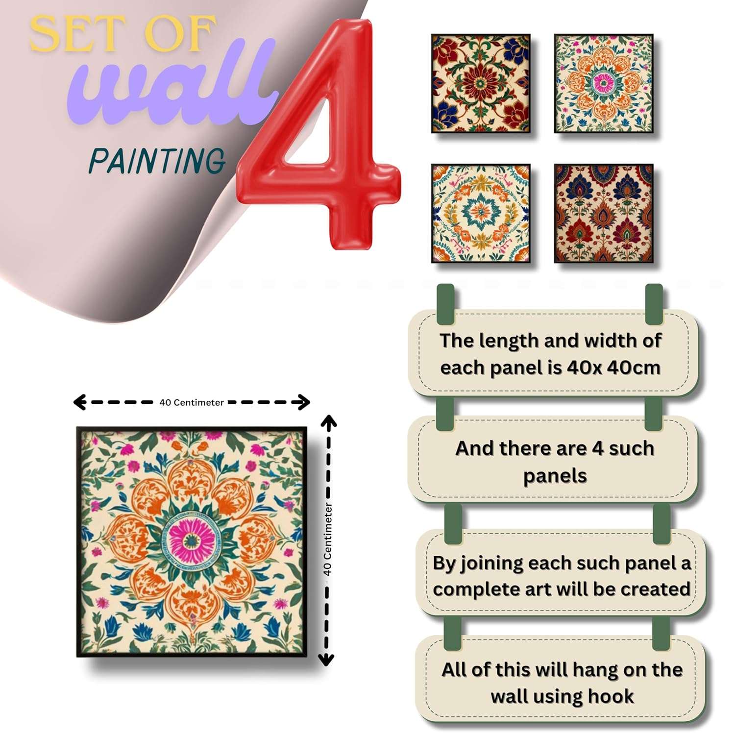Handmade Pichwai Wall Painting | Traditional Indian Art | Mimily Shop - Image 4