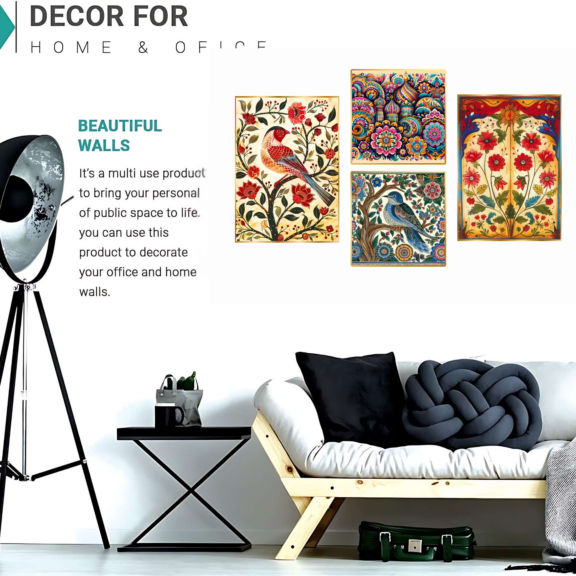 Multi-Piece Golden Framed Wall Art Set | Mimily Shop - Image 2