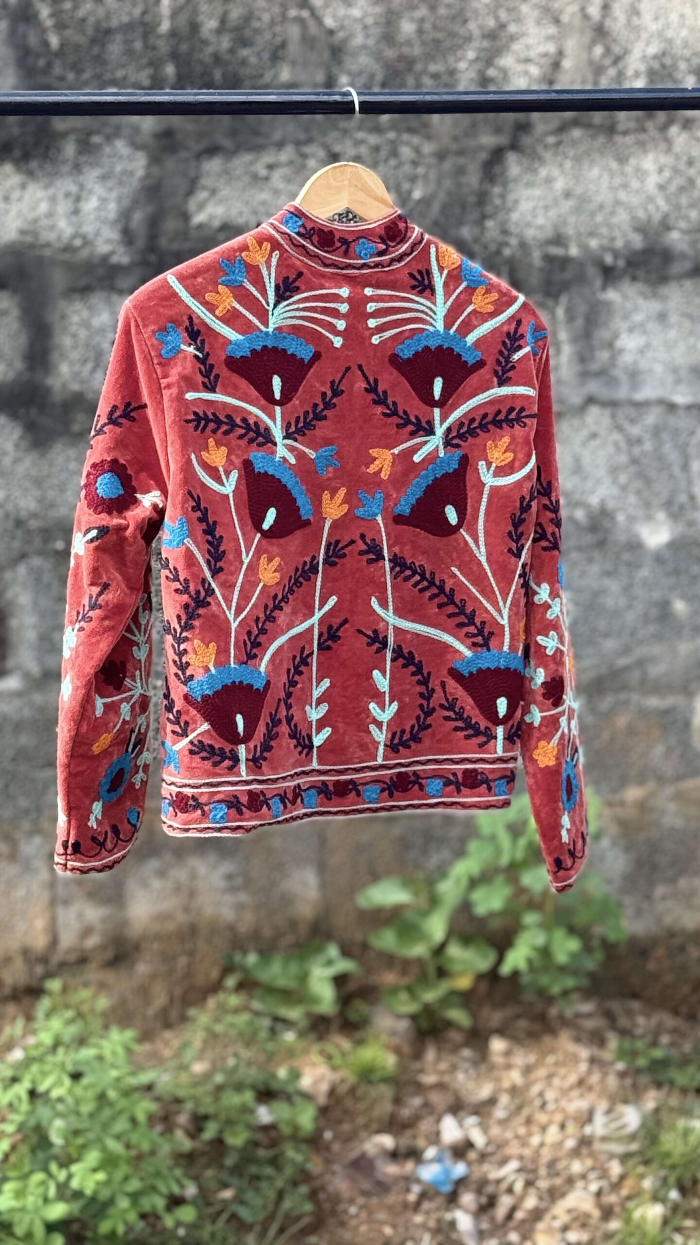Handembroidered Velvet Jacket | Boho Home Decor | Mimily Shop - Image 2