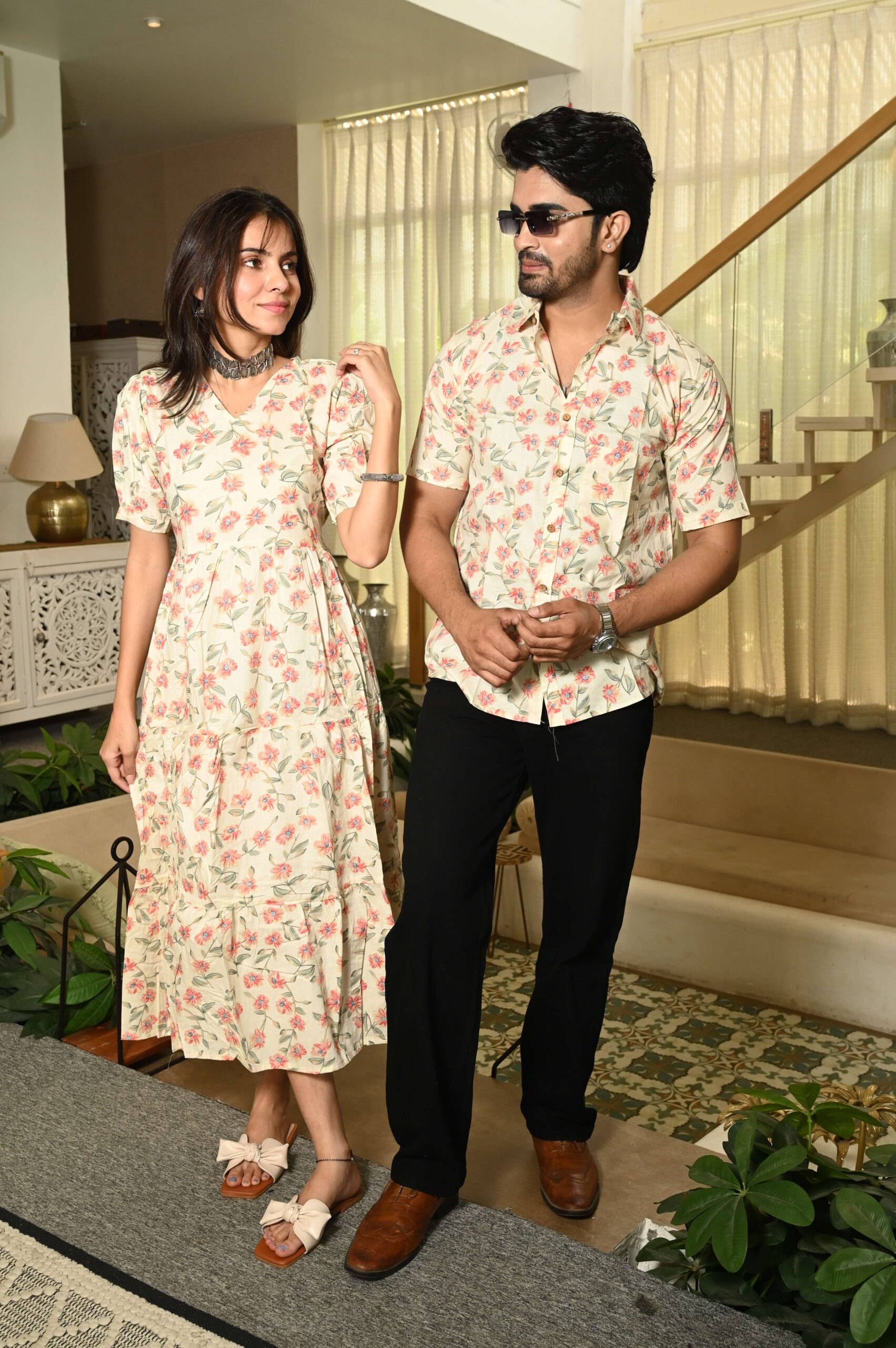 Couple Matching Floral Set | Anarkali & Shirt | Mimily Shop - Image 3