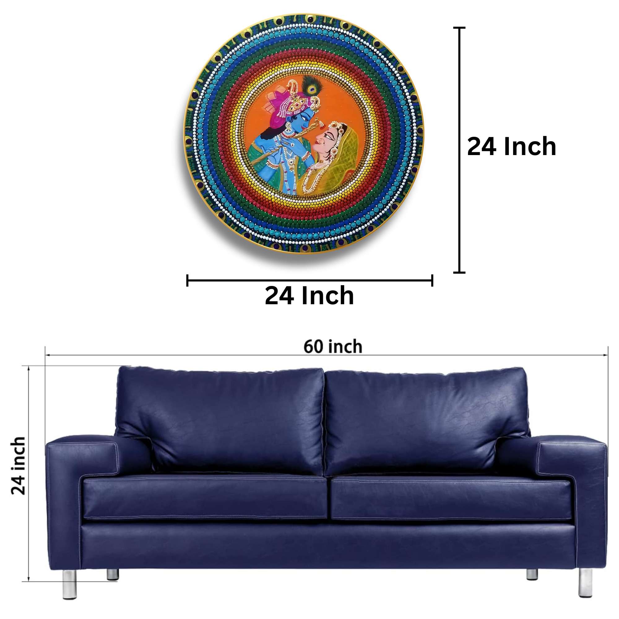 Round Wall Painting | Decorative Indian Art | Mimily Shop - Image 2