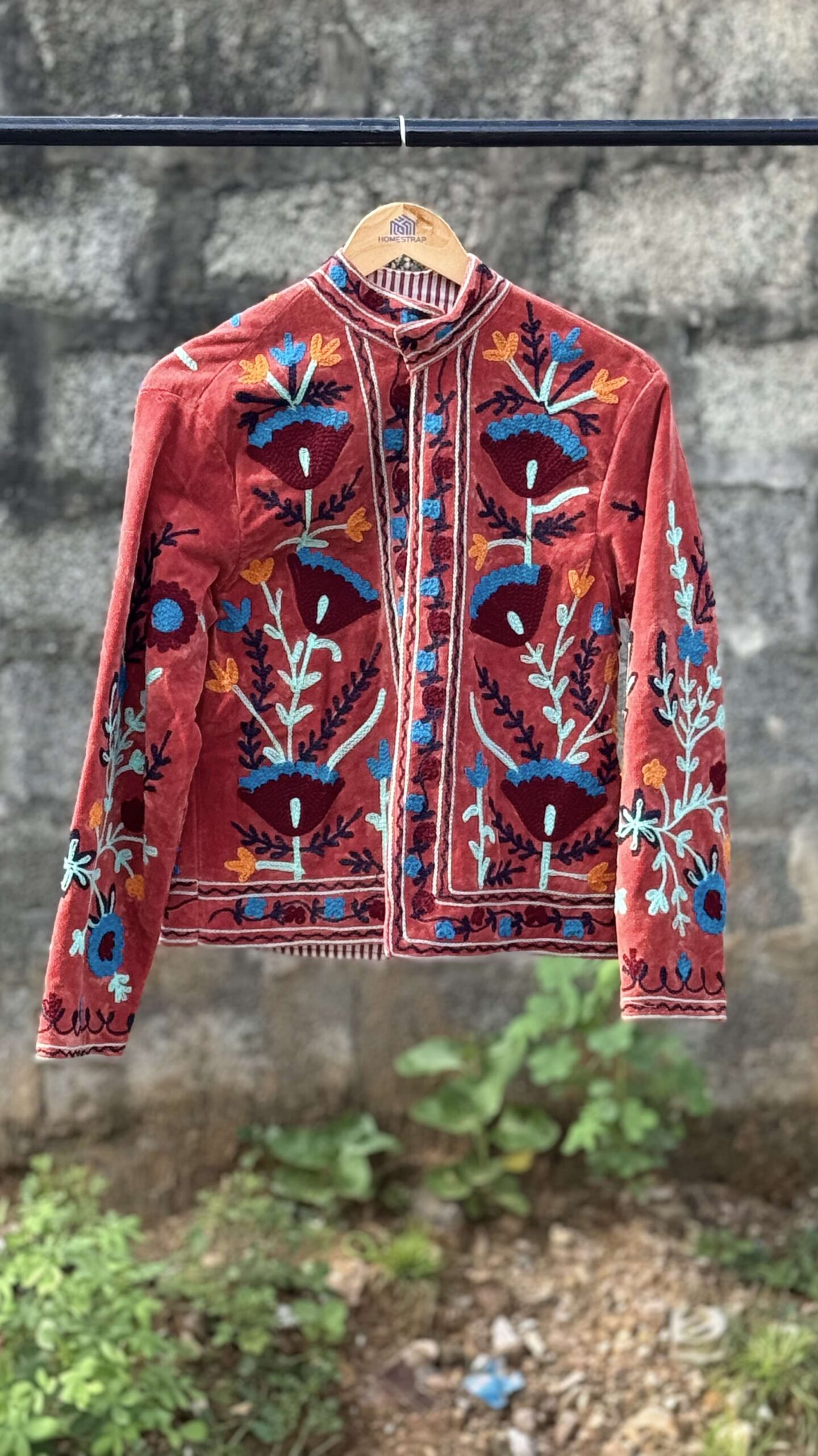 Handembroidered Velvet Jacket | Boho Home Decor | Mimily Shop - Image 3