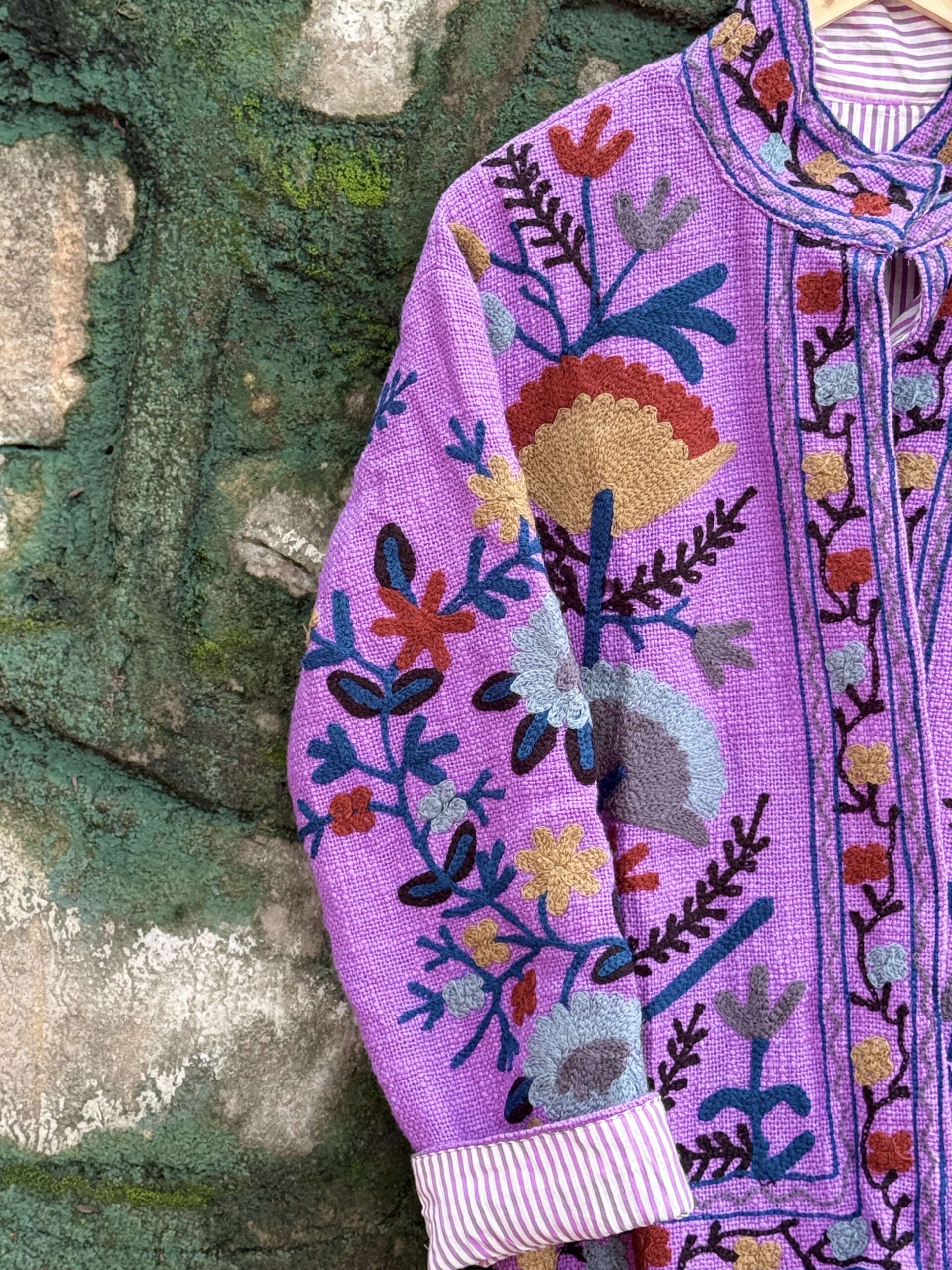 Handembroidered Velvet Jacket | Boho Home Decor | Mimily Shop - Image 5