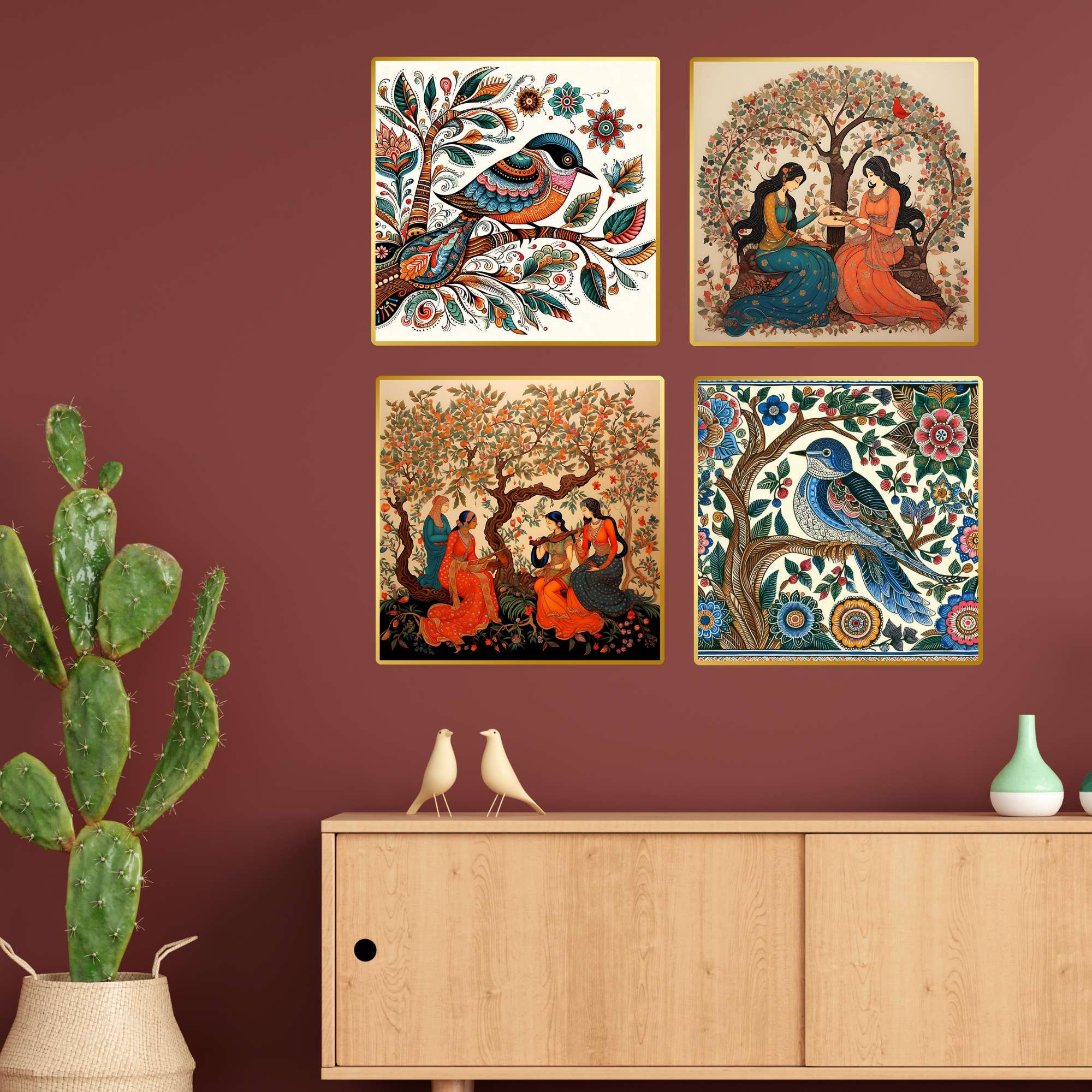 Multi-Piece Golden Framed Wall Art Set | Mimily Shop