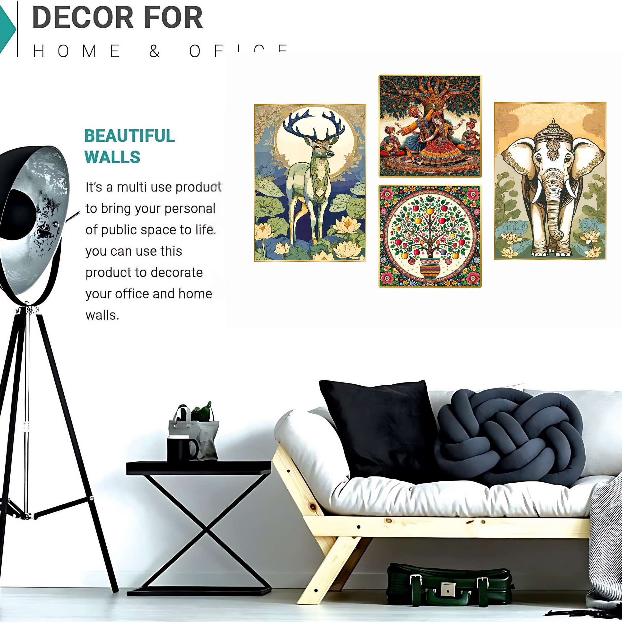 Multi-Piece Golden Framed Wall Art Set | Mimily Shop - Image 2