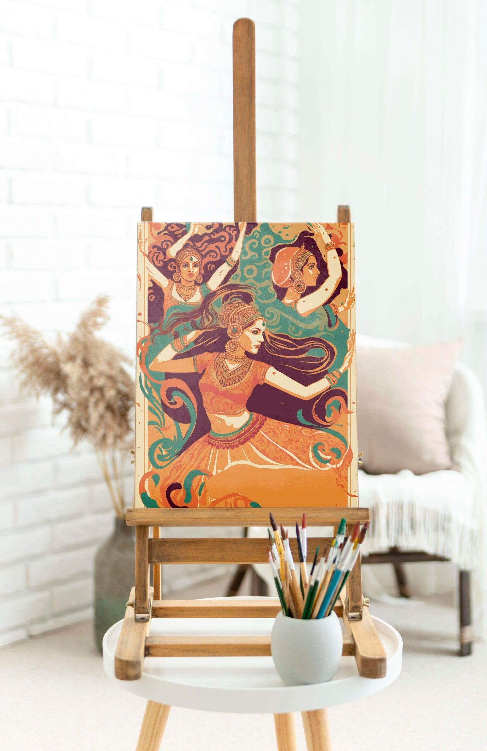 Indian Art Canvas Wall Art | Home Decor Gift | Mimily Shop - Image 4