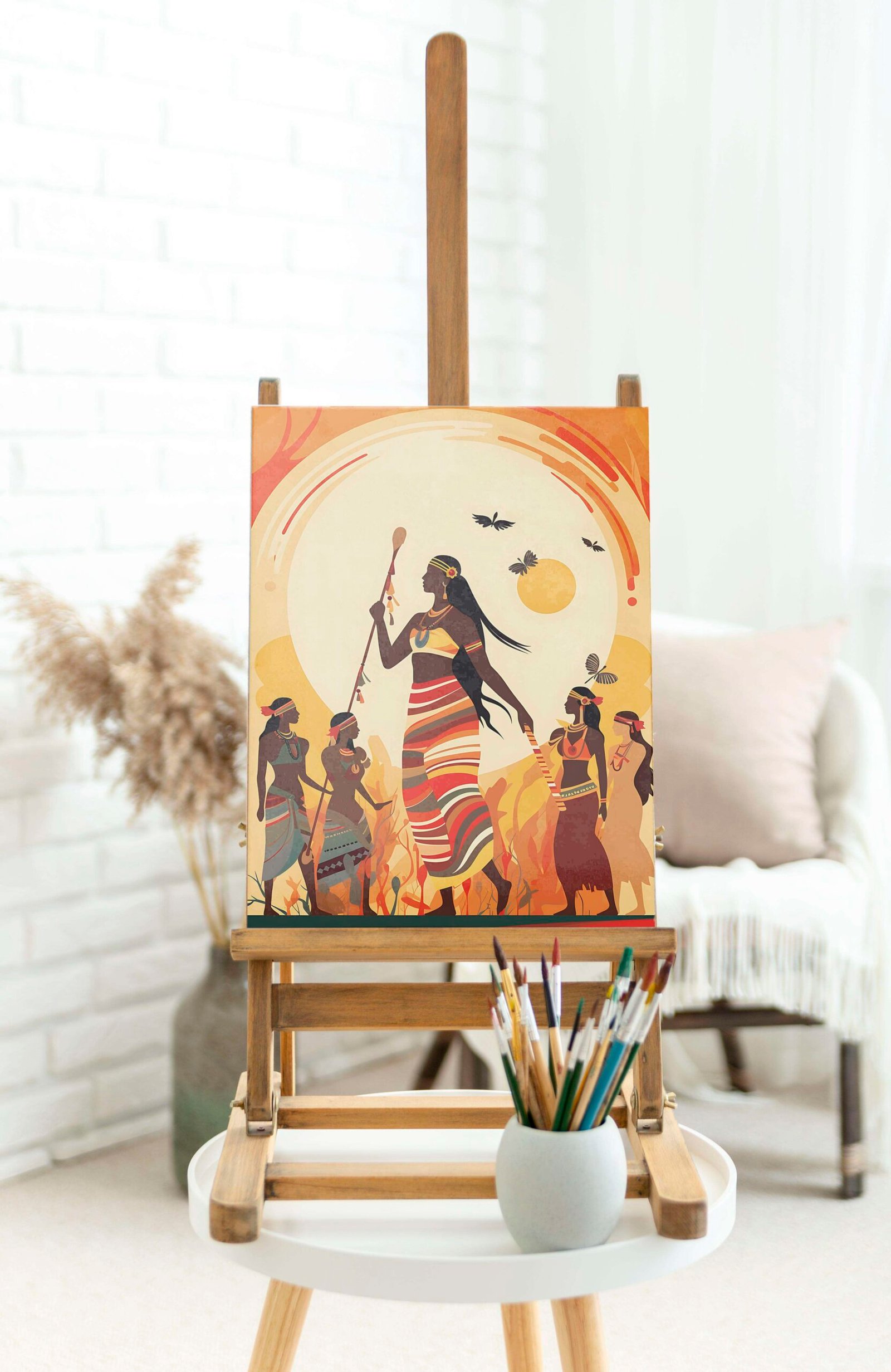 Indian Art Canvas Wall Art | Home Decor Gift | Mimily Shop - Image 2