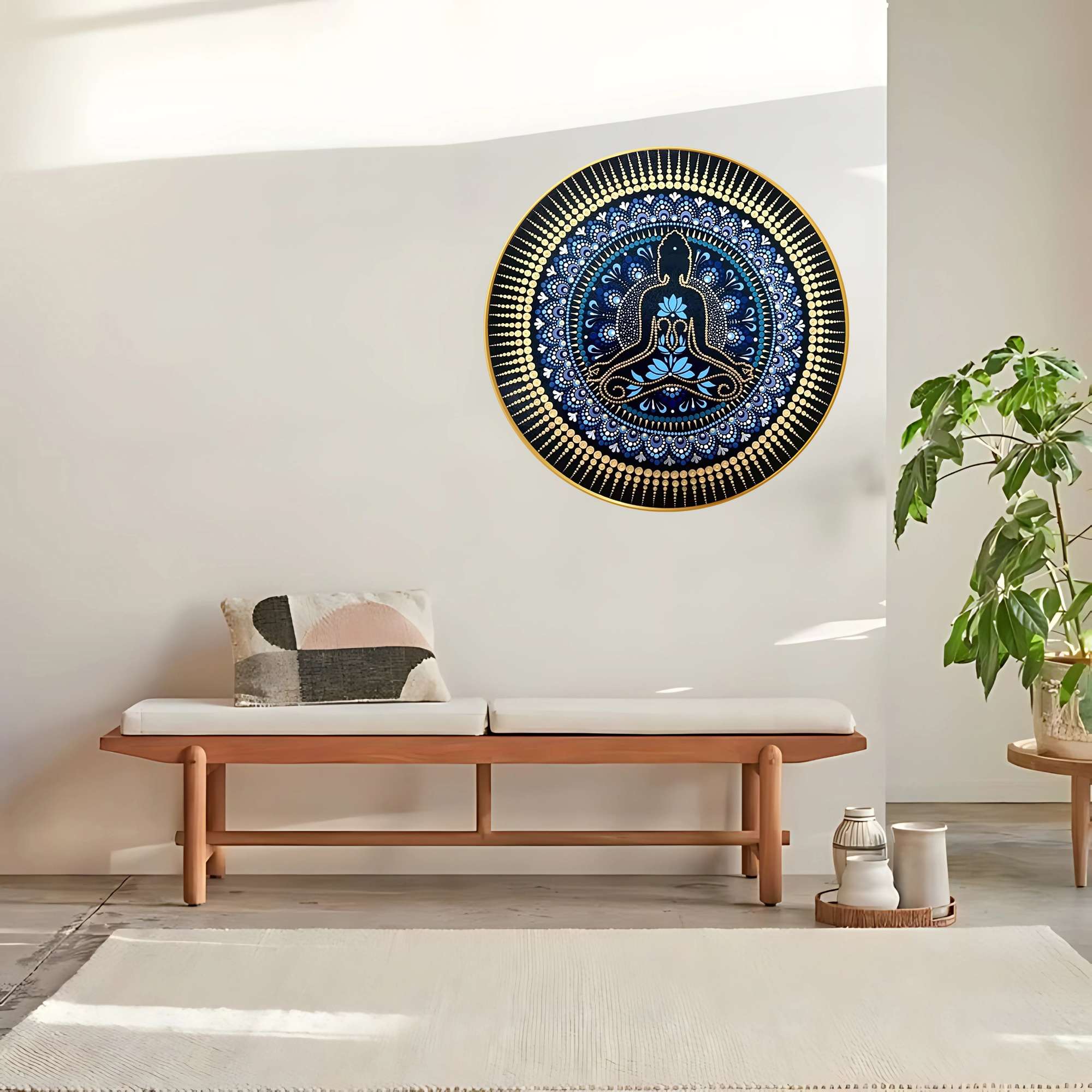 Round Wall Painting | Decorative Indian Art | Mimily Shop - Image 3