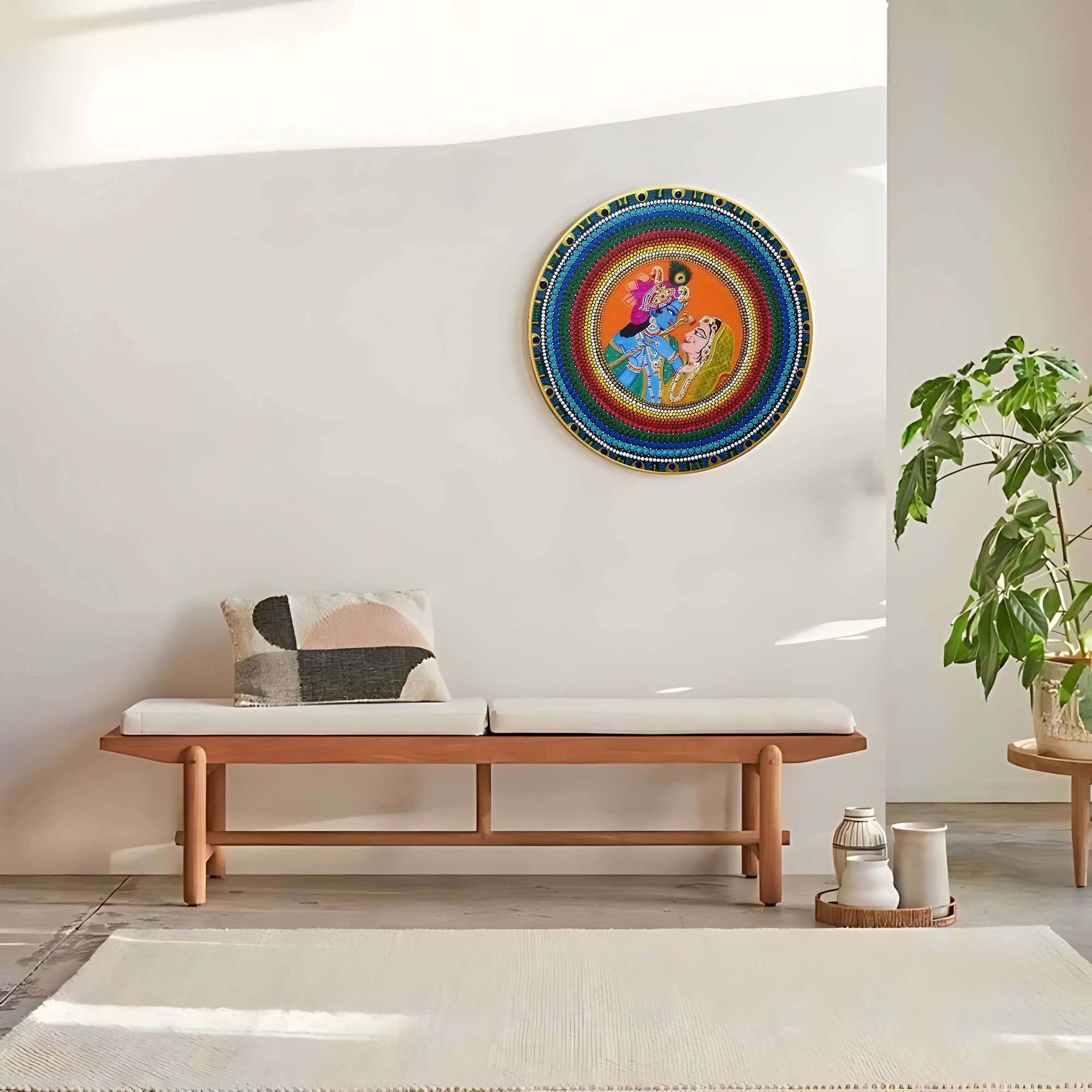 Round Wall Painting | Decorative Indian Art | Mimily Shop